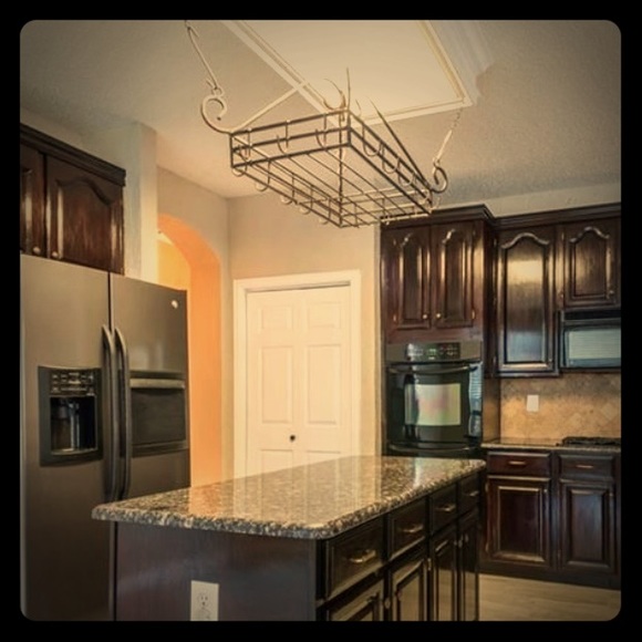Handmade Unlacquered Brass Pot Rack Wall Mount with  Pot rack